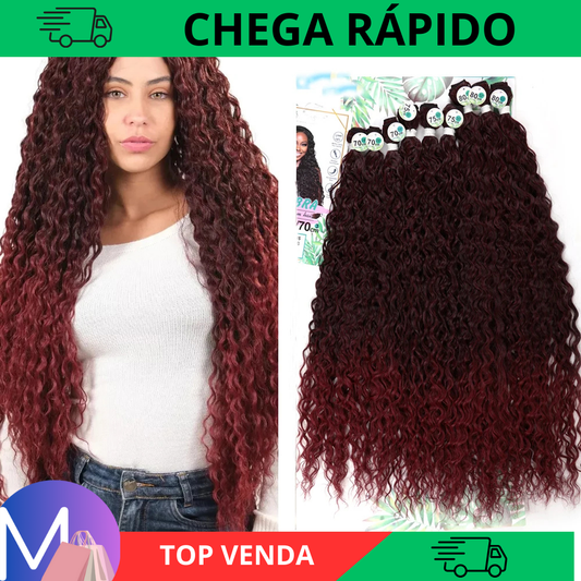Extensões Cabelo Bio Fibra Orgânica 300g 9 Peças - Alta Qualidade, Natural e Durável