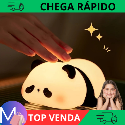 Luminária Noturna de Panda - Animais Fofos de Silicone