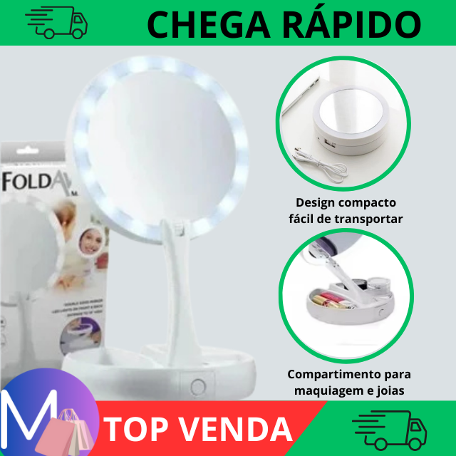 Espelho de Mesa com LED Moderno