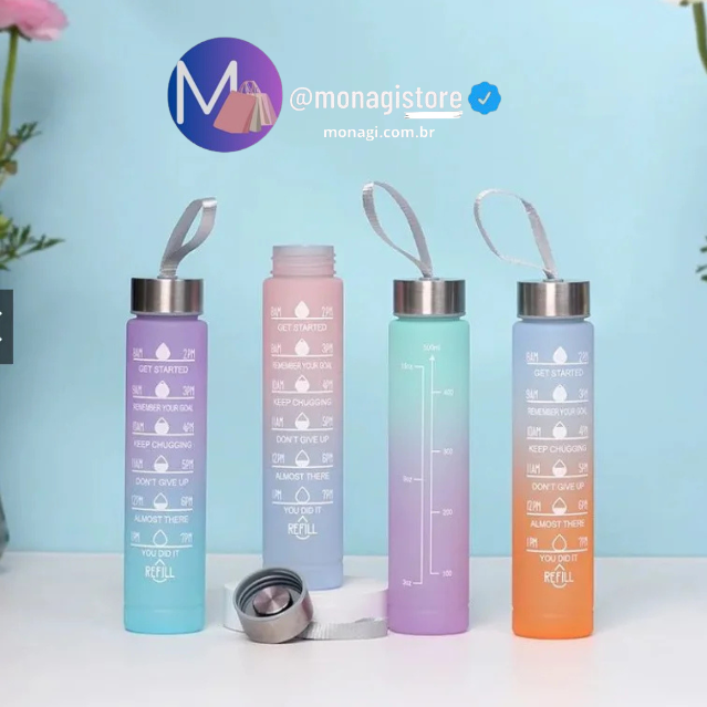 Kit 3 Garrafas com Frases Inspiradoras e Adesivos