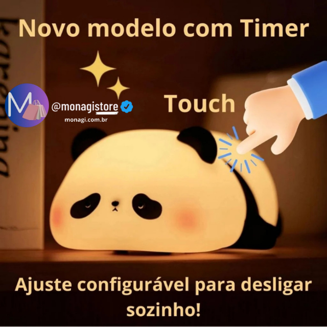 Luminária Noturna de Panda - Animais Fofos de Silicone
