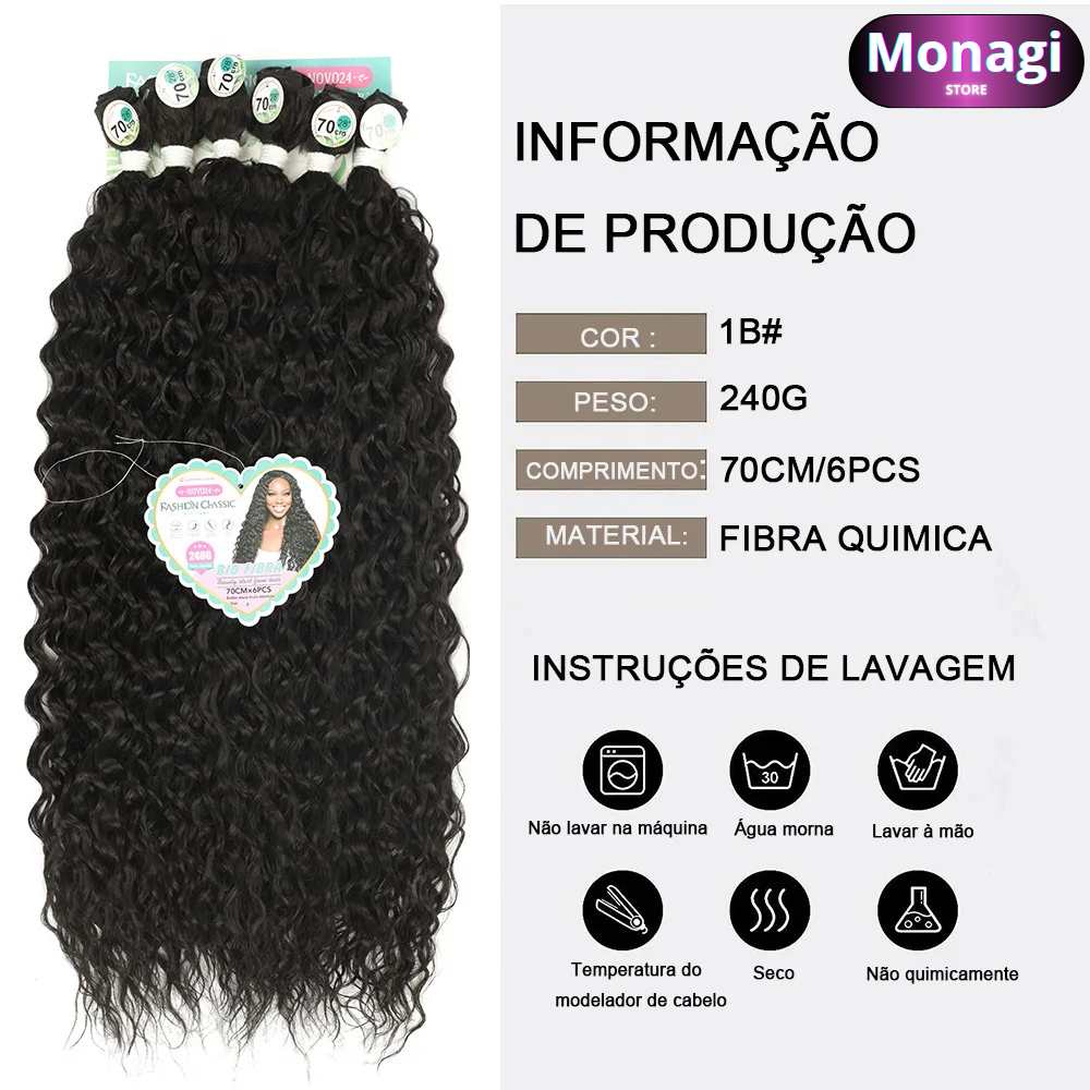 Cabelo Para Entrelace Bio Fibra 70cm – Beleza e Qualidade
