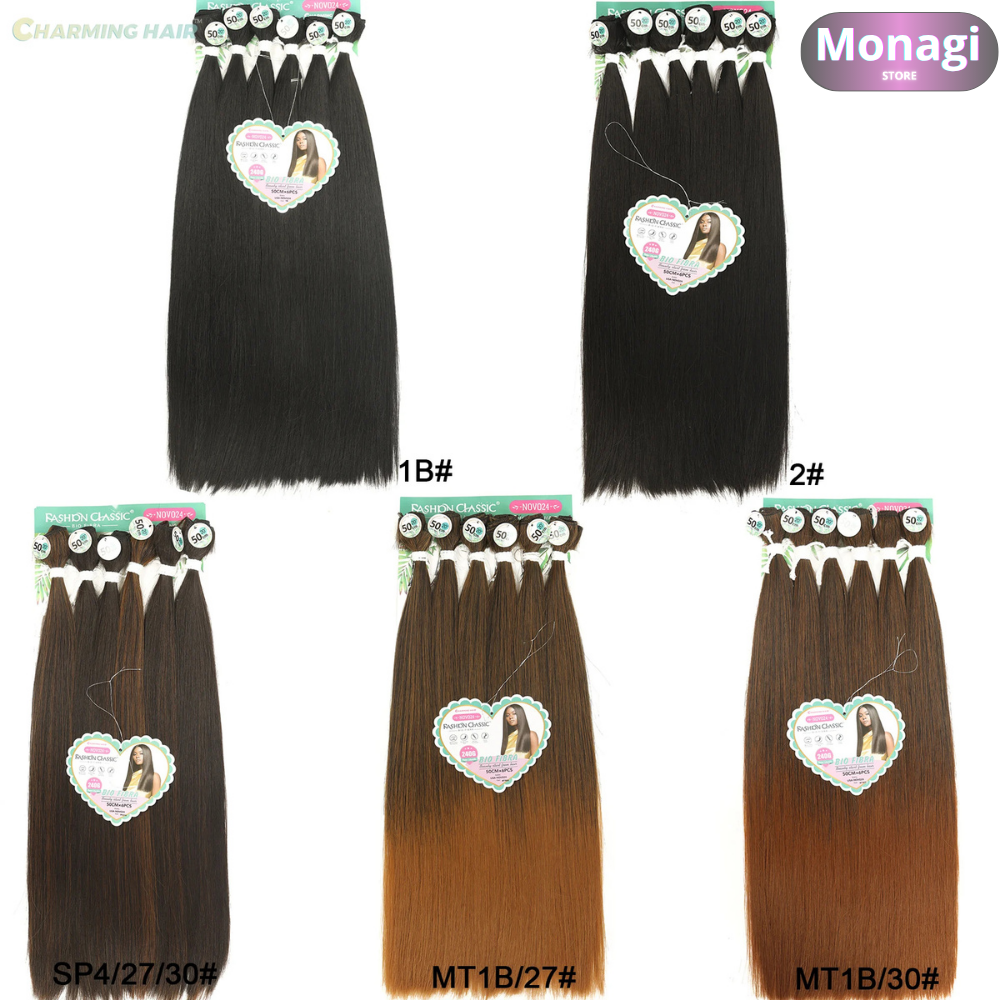 Cabelo Orgânico Liso Para Entrelace – 240g, 50cm de Beleza Duradoura