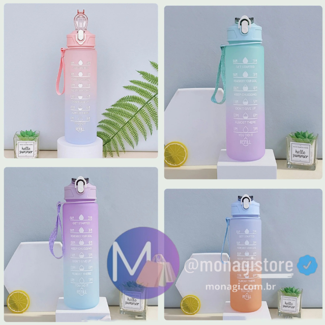 Kit 3 Garrafas com Frases Inspiradoras e Adesivos