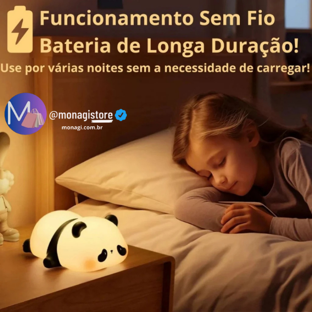 Luminária Noturna de Panda - Animais Fofos de Silicone