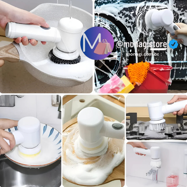 Escova de Limpeza Elétrica 5 em 1 - Sem Fio