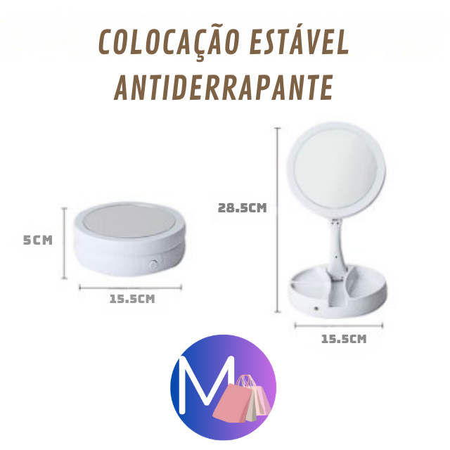 Espelho de Mesa com LED Moderno