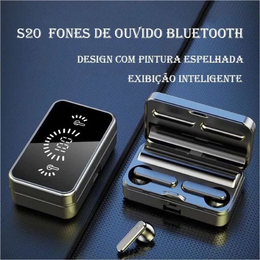 Fones Bluetooth S20 TWS com LED
