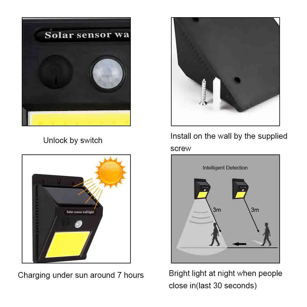 Refletor Solar 20LED com Sensor Inteligente: Perfeito para Entrada e Jardim