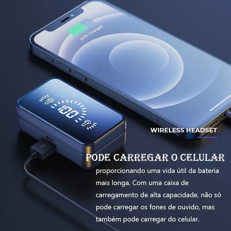 Fones Bluetooth S20 TWS com LED