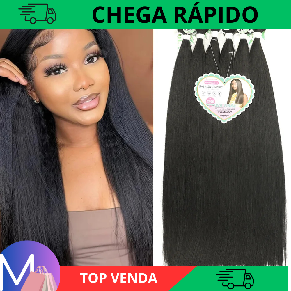 Cabelo Orgânico Liso Para Entrelace – 240g, 50cm de Beleza Duradoura