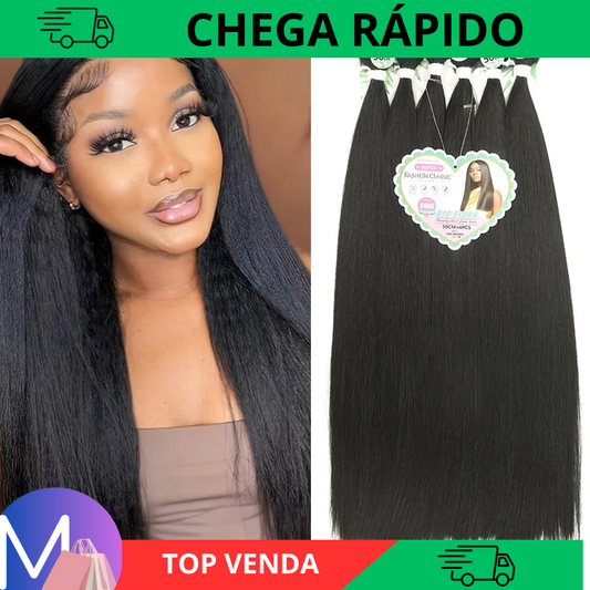 Cabelo Orgânico Liso Para Entrelace – 240g, 50cm de Beleza Duradoura