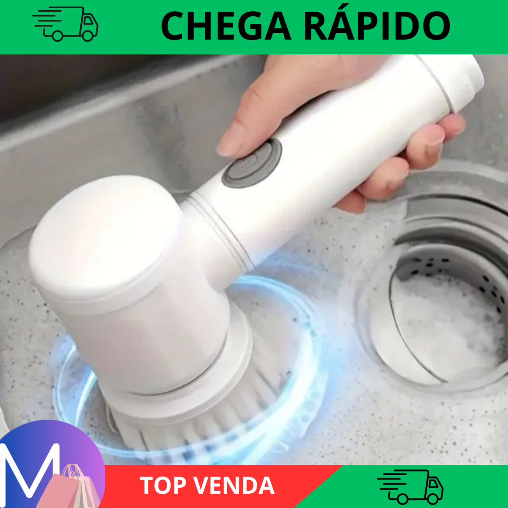 Escova de Limpeza Elétrica 5 em 1 - Sem Fio