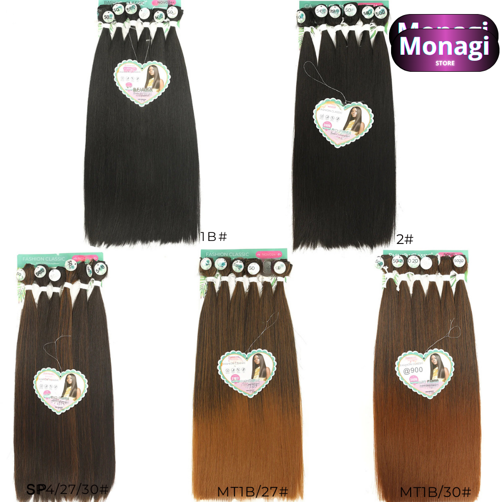 Extensões de Cabelo Orgânico Liso Feminino - Alta Qualidade, 240g, 50cm