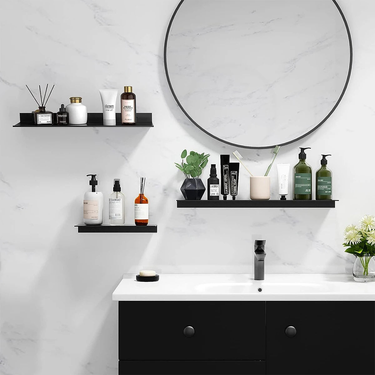 Prateleiras Flutuantes de Alumínio - Estilo e Funcionalidade em 3 Modelos