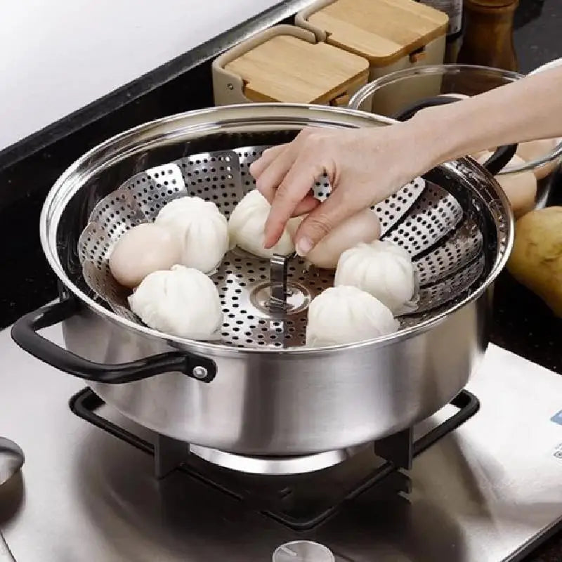 Cesta de Cozinha Inoxidável Dobrável 3 em 1