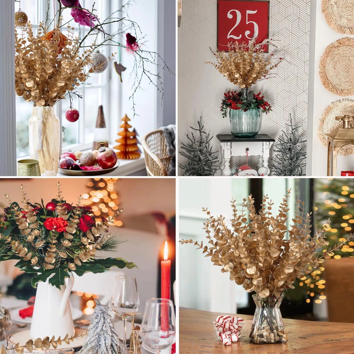 Decore com Sofisticação e Folhas Douradas