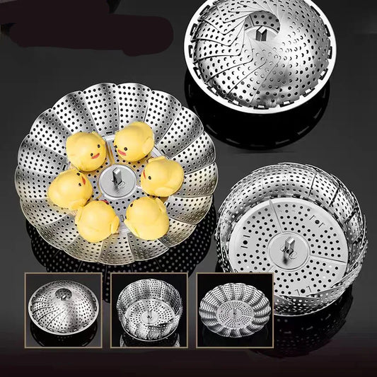 Cesta de Cozinha Inoxidável Dobrável 3 em 1