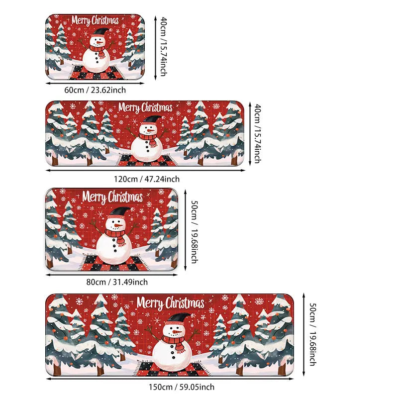 Tapete de Natal Lavável – 3 Estilos Festivos para Sua Casa