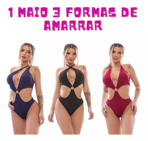 Maiô Engana Mamãe com Bojo e Detalhe em Argola – Charme e Versatilidade para a Praia!
