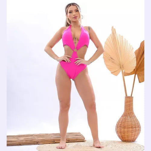 Maiô Engana Mamãe com Bojo e Detalhe em Argola – Charme e Versatilidade para a Praia!